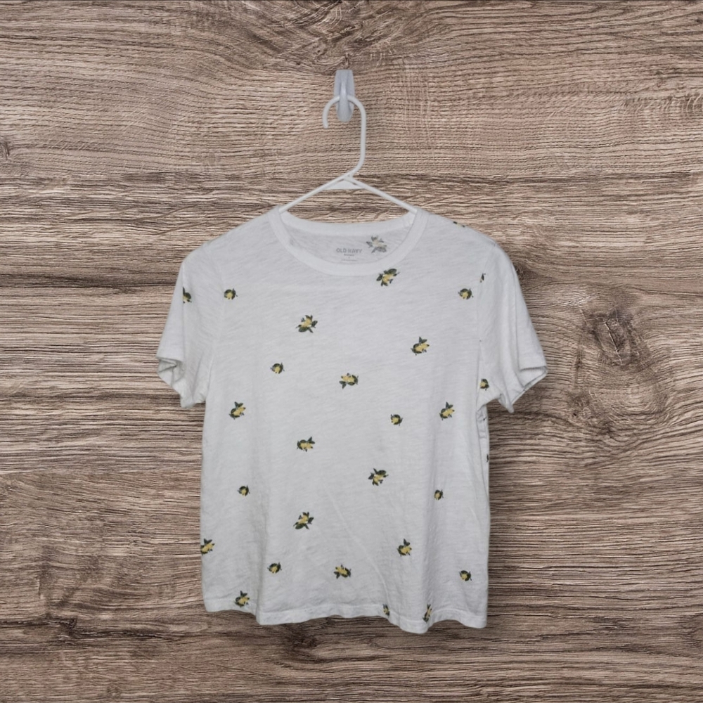 Women's Old Navy Lemon Print T-Shirt Sz Small
